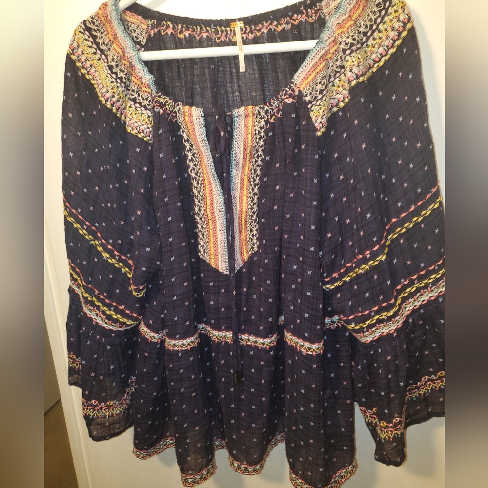 Free People Multicolor Embroidered Tunic